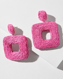 Pink Raffia Square Earrings | Chico's