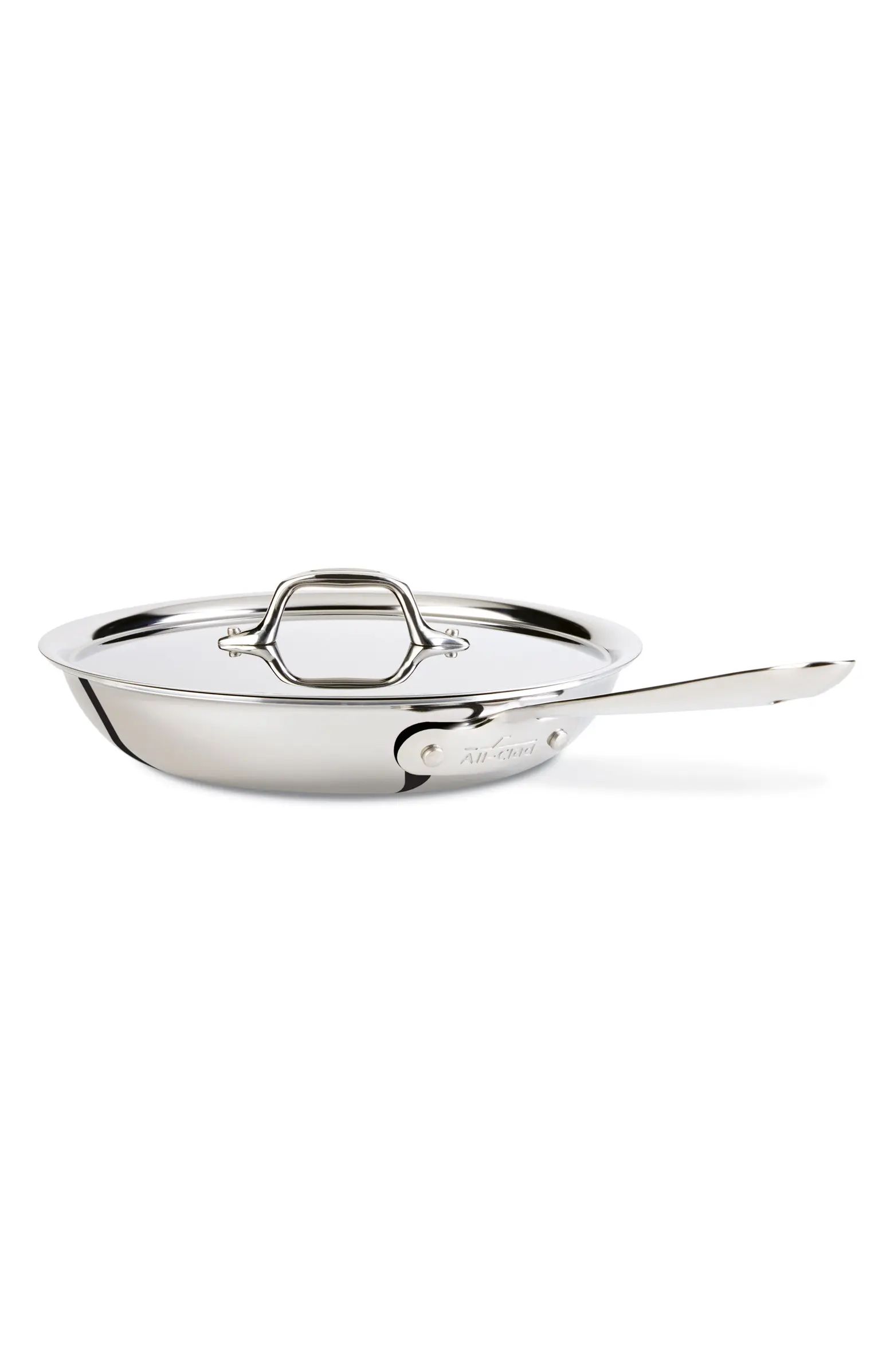 All-Clad 10-Inch Brushed Stainless Steel Fry Pan with Lid | Nordstrom | Nordstrom