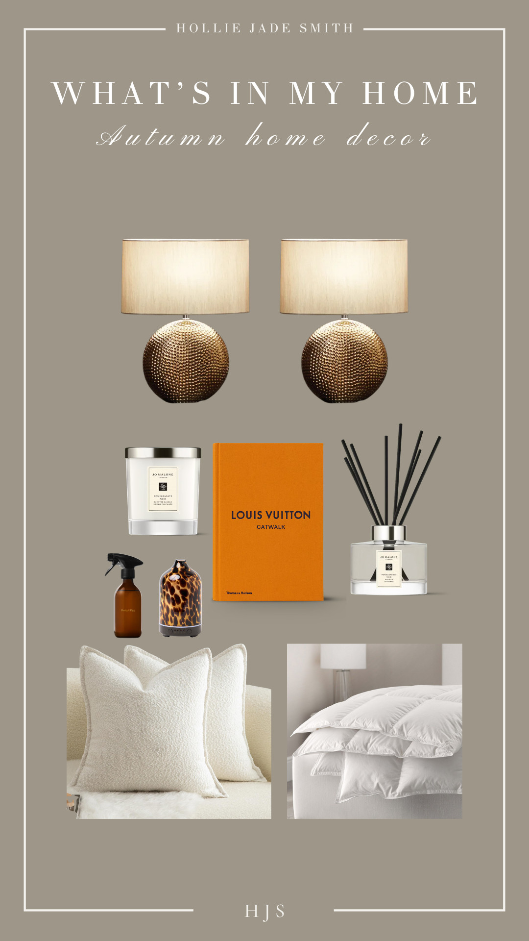 What’s in my home – making my home cosy for Autumn 🤎

Autumn home decor, luxury home decor & cosy home inspiration for A/W. Think warm gold lamps, boucle cushions, luxury bedding, coffee table books, Jo Malone Pomegranate Noir, reed diffusers & beautiful little home accessories that make your space feel more elevated.

Shop my autumn home edit, including Amazon home finds, The White Company bedding, luxury candles, diffusers & more. 

 #LTKuk #LTKautumn #LTKhome