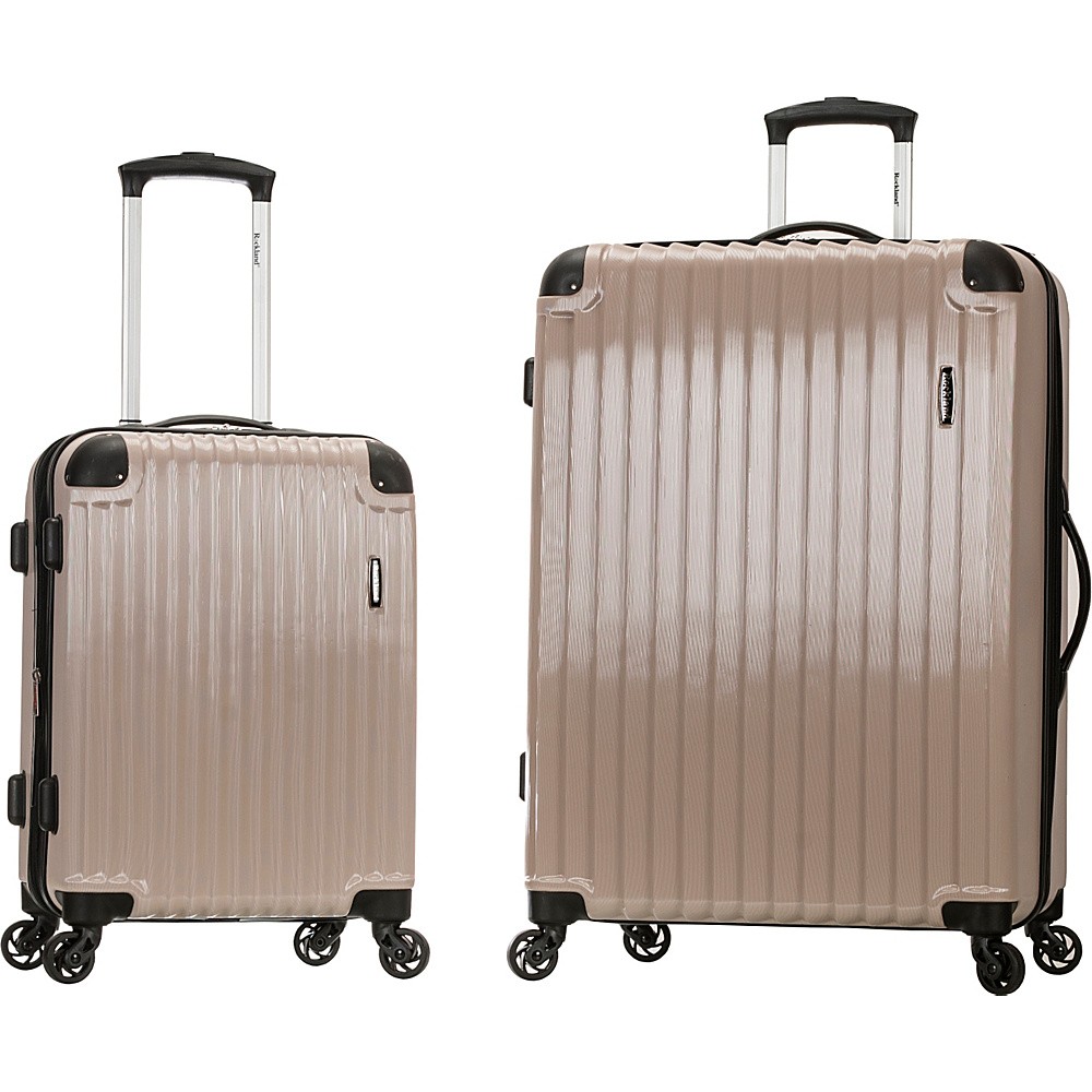 Rockland Luggage Santorini 20"", 28"" 2pc Expandable Polycarbonate Spinner Set Beige - Rockland Luggage Luggage Sets | eBags