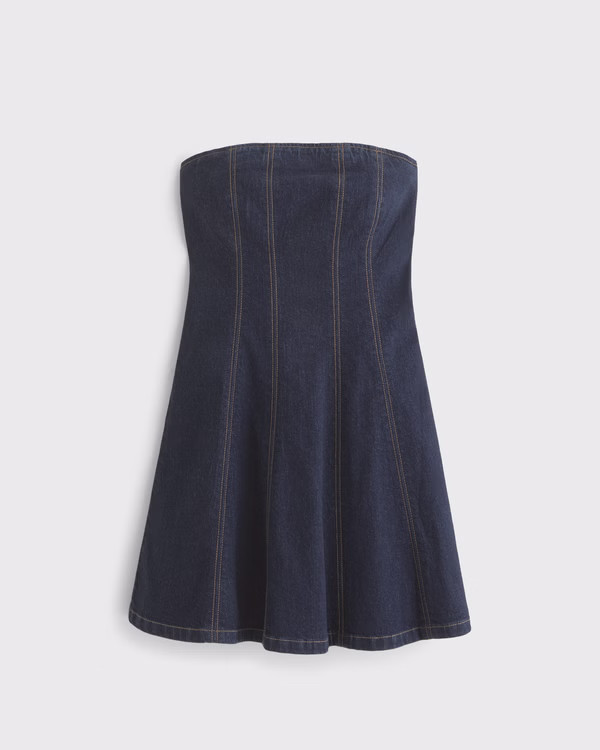 Women's The A&F Mila Strapless Denim Mini Dress | Women's Dresses & Jumpsuits | Abercrombie.com | Abercrombie & Fitch (US)