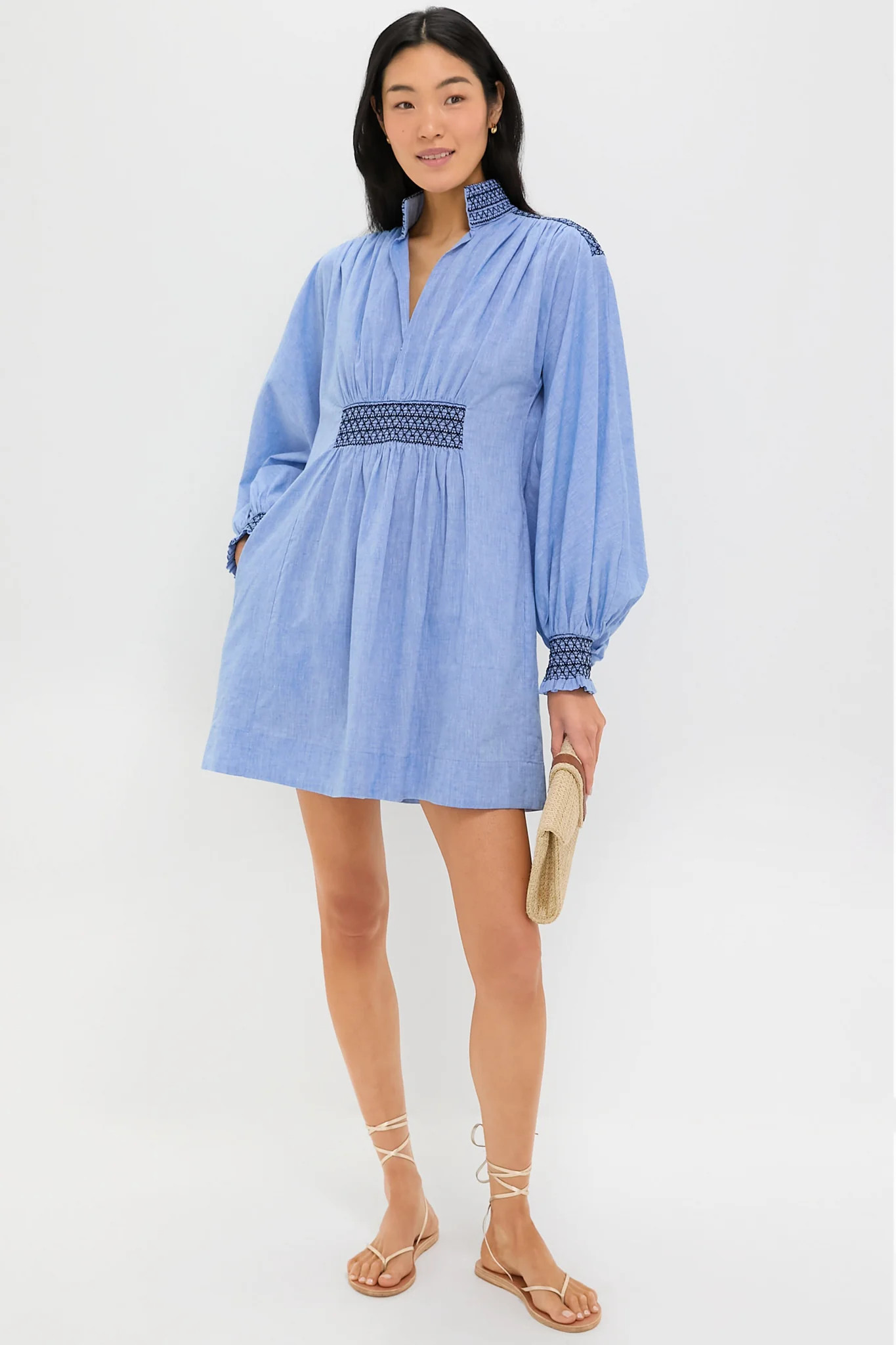 Chambray Embroidered Aubury Dress | Tuckernuck (US)