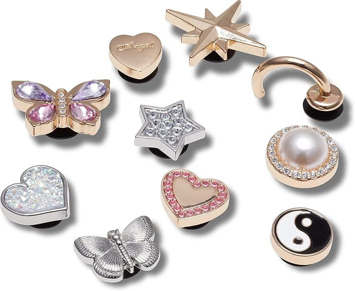 Crocs Unisex-Adult Jibbitz Shoe Gold Multi Pack, Bling Charms | Amazon (US)