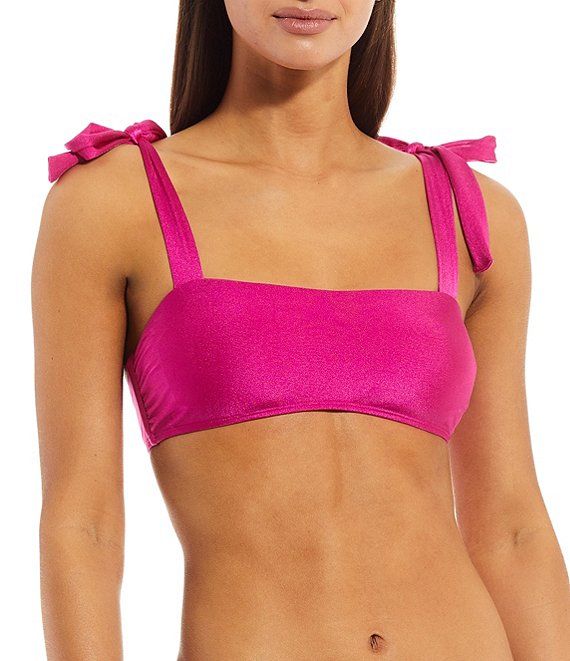 Family Matching Solid Tie Shoulder Bandeau Swim Top | Dillard's