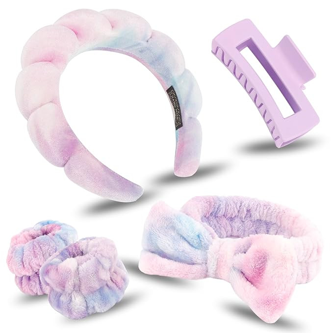 Canitor Spa Headbands Wrist Band Set with Hair Clip Skincare Headbands for Washing Face Non Slip ... | Amazon (US)