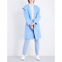 Claudie Pierlot Ladies Light Blue Traditional Oversized Single-Breasted Wool Coat, Size: 10 | Selfridges