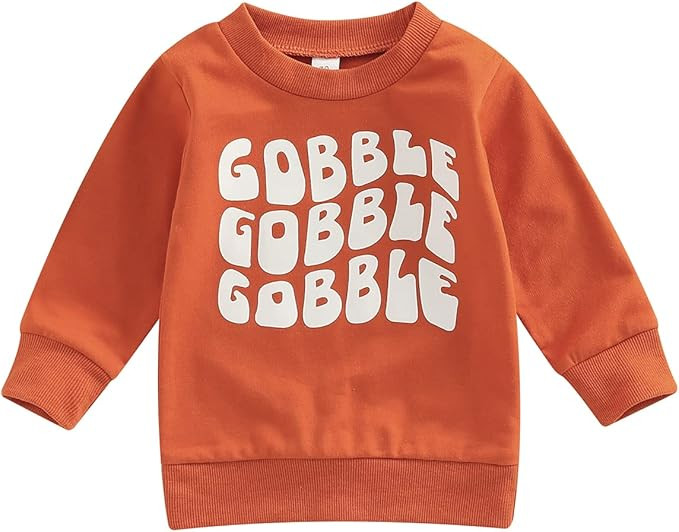 Amiblvowa Unisex Baby Thanksgiving Outfit Crewneck Gobble Sweatshirt Newborn Toddler Boy Girl Pul... | Amazon (US)