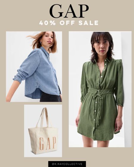Great finds from the Gap 40% off sale.  This drawstring waist dress comes in multiple colors and is under $50.  The perfect cropped denim top and the perfect canvas tote for carrying around your extra items.

Gap Sale | spring dresses | denim tops | denim skirt | canvas tote | long sleeve dress | spring outfits | Easter dresses

#GapSale #SpringDresses #SpringOutfits #DenimTops #DressesUnder50 

#LTKSeasonal #LTKunder50 #LTKsalealert