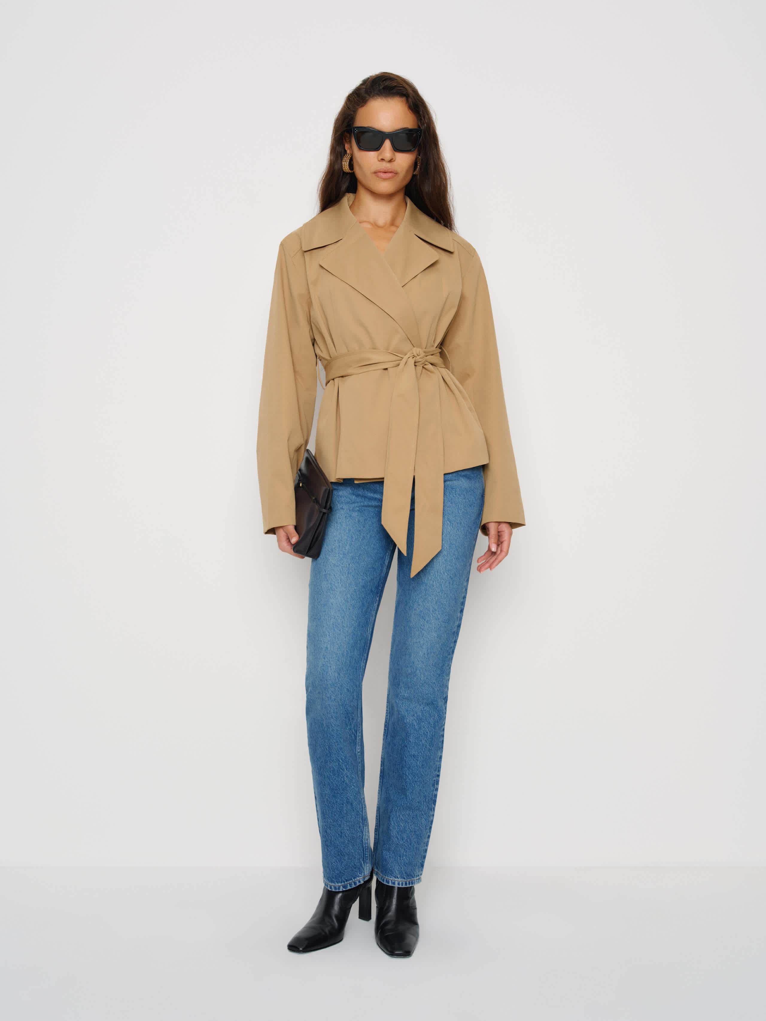 Reformation Jaden Cropped Trench Coat Natural Small | Reformation (Global)