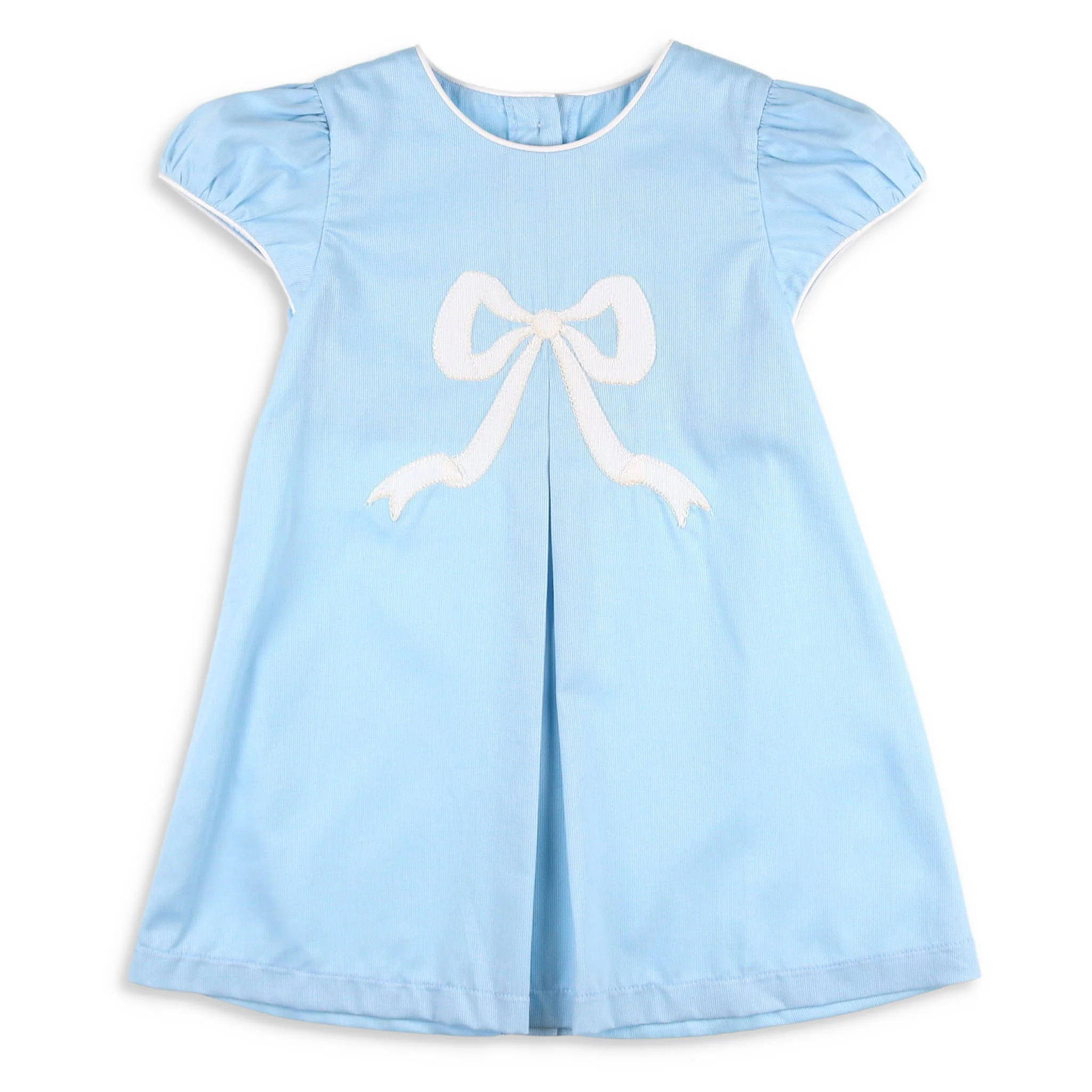 Girls Classic Blue Bow Dress - Shrimp and Grits Kids | Shrimp and Grits Kids