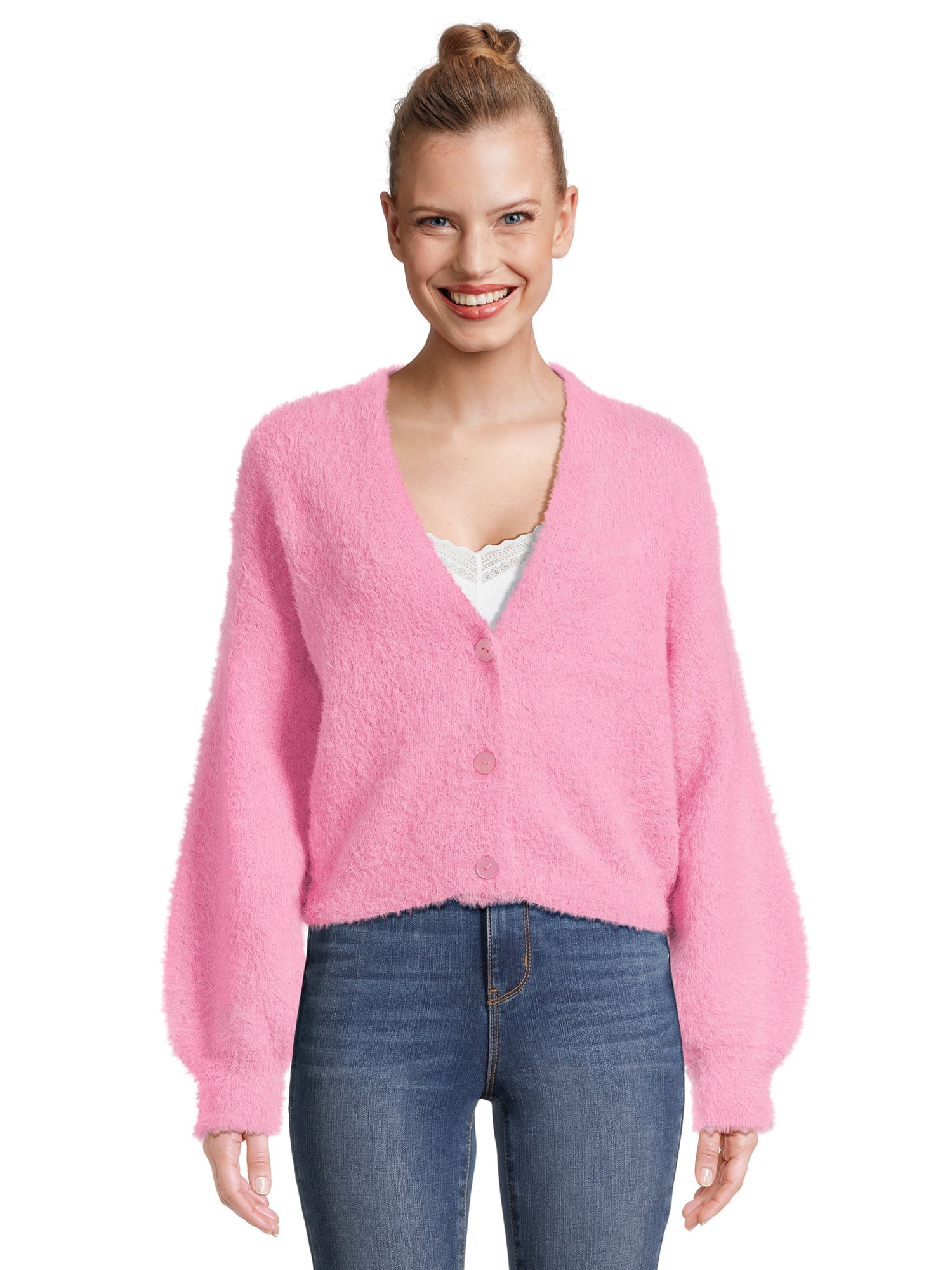 No Boundaries Juniors Minky Cardigan with Long Sleeves, Sizes XS-3XL - Walmart.com | Walmart (US)
