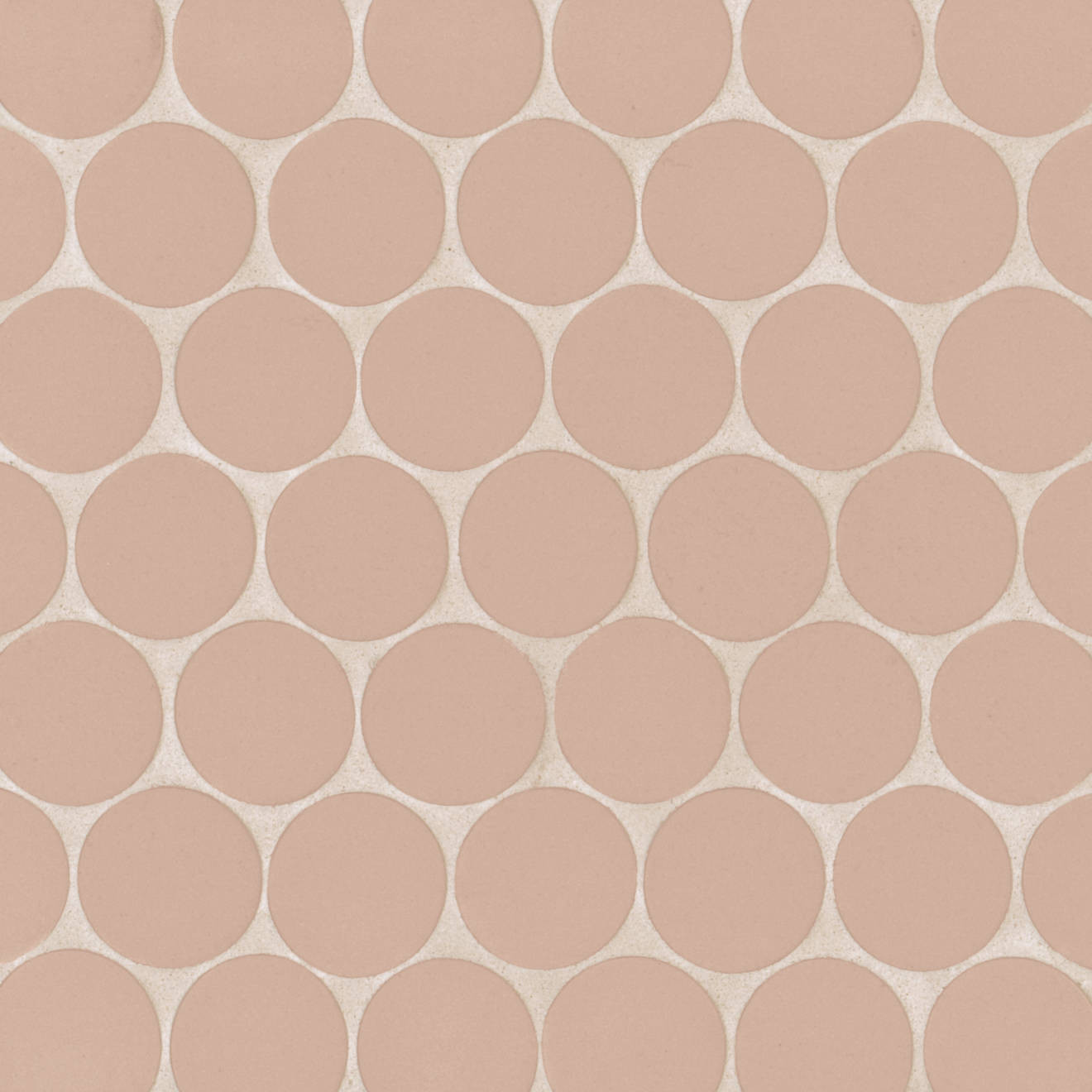 Makoto 2" Round Matte Porcelain Mosaic Tile in Momoiro Blush | Bedrosians Tile and Stone