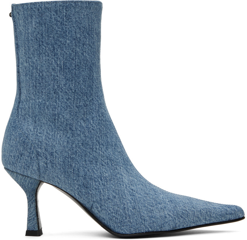 OUR LEGACY Blue Slim Denim Boots | SSENSE