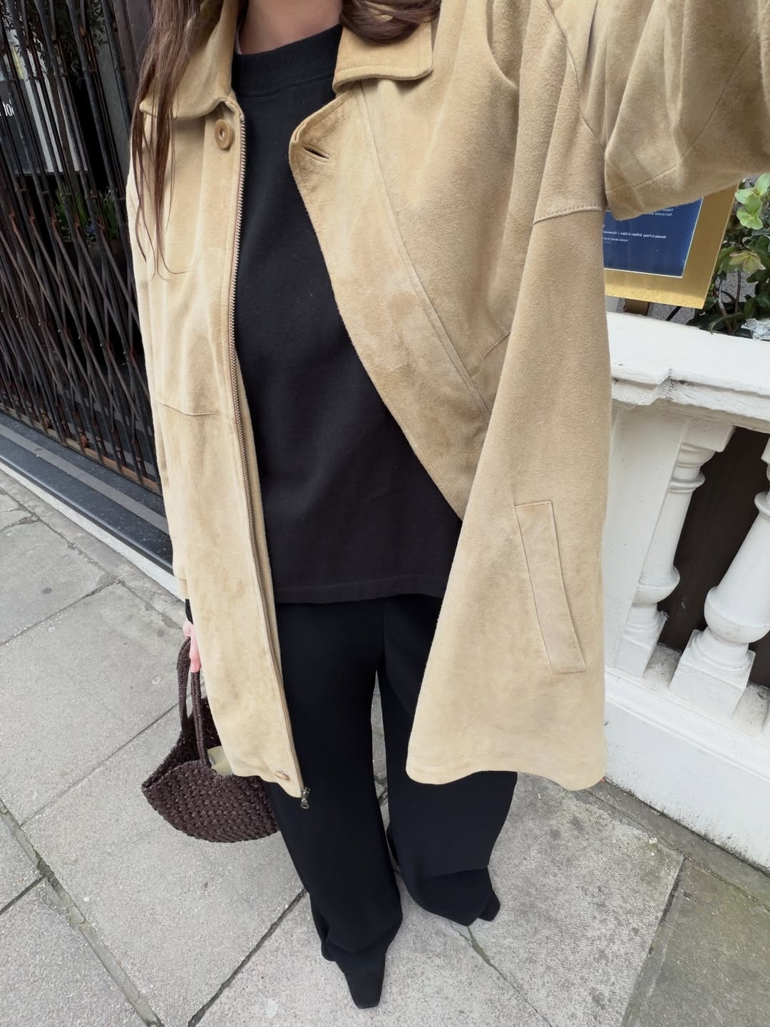 All black look with a vintage oversized beige suede jacket 

#LTKspring #LTKstyletip