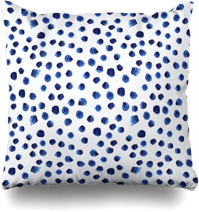 Decorativepillows Case Throw Pillows Covers for Couch/Bed 18 x 18 inch,Navy Paint Blue Watercolor... | Amazon (US)