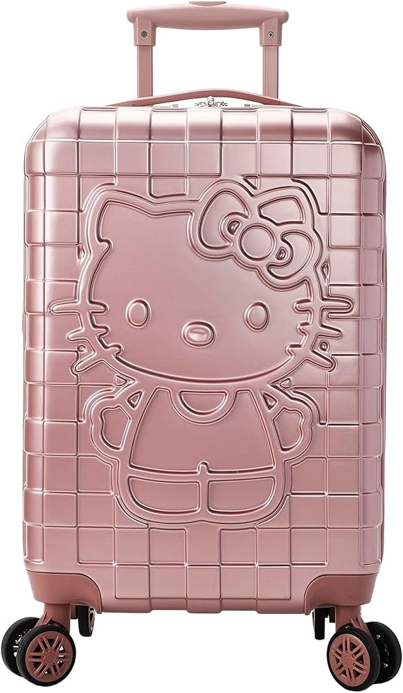 Bioworld Hello Kitty Character Print Pink Plaid 20" Adult Hardside Carry-on Rolling Luggage | Amazon (US)