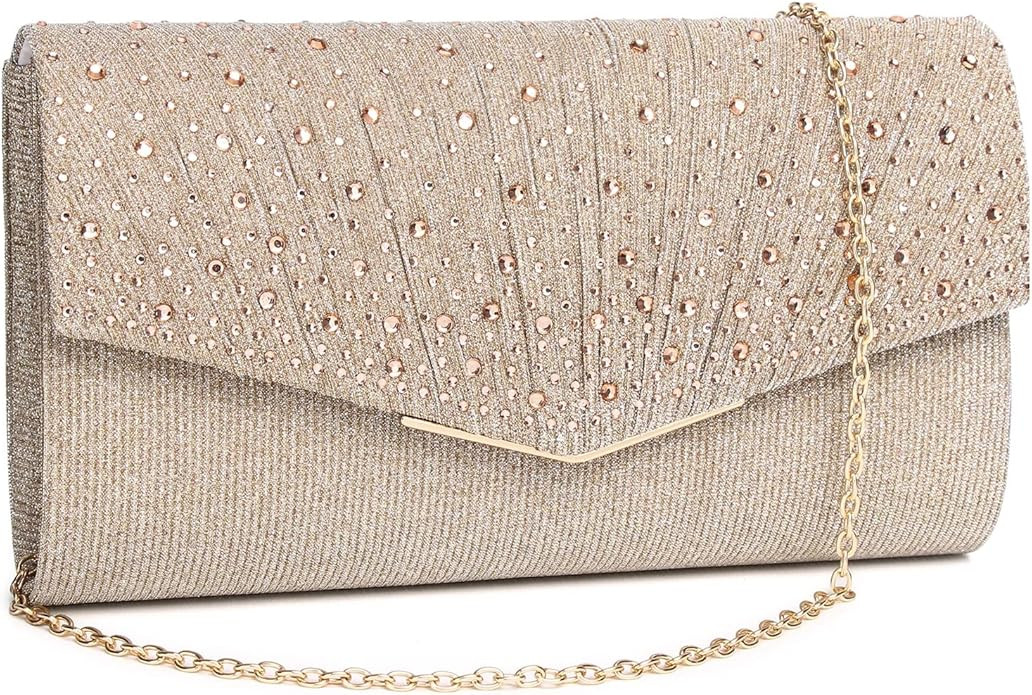 Women Evening Bags Glitter Sequins Clutch Purses for Women Shiny Rhinestone Envelope Handbag Form... | Amazon (US)