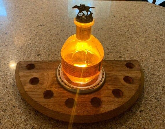 Lighted Bourbon Barrel Lid Blantons Stopper Display | Etsy (US)