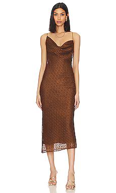 House of Harlow 1960 X Revolve Massima Midi Dress in Brown from Revolve.com | Revolve Clothing (Global)