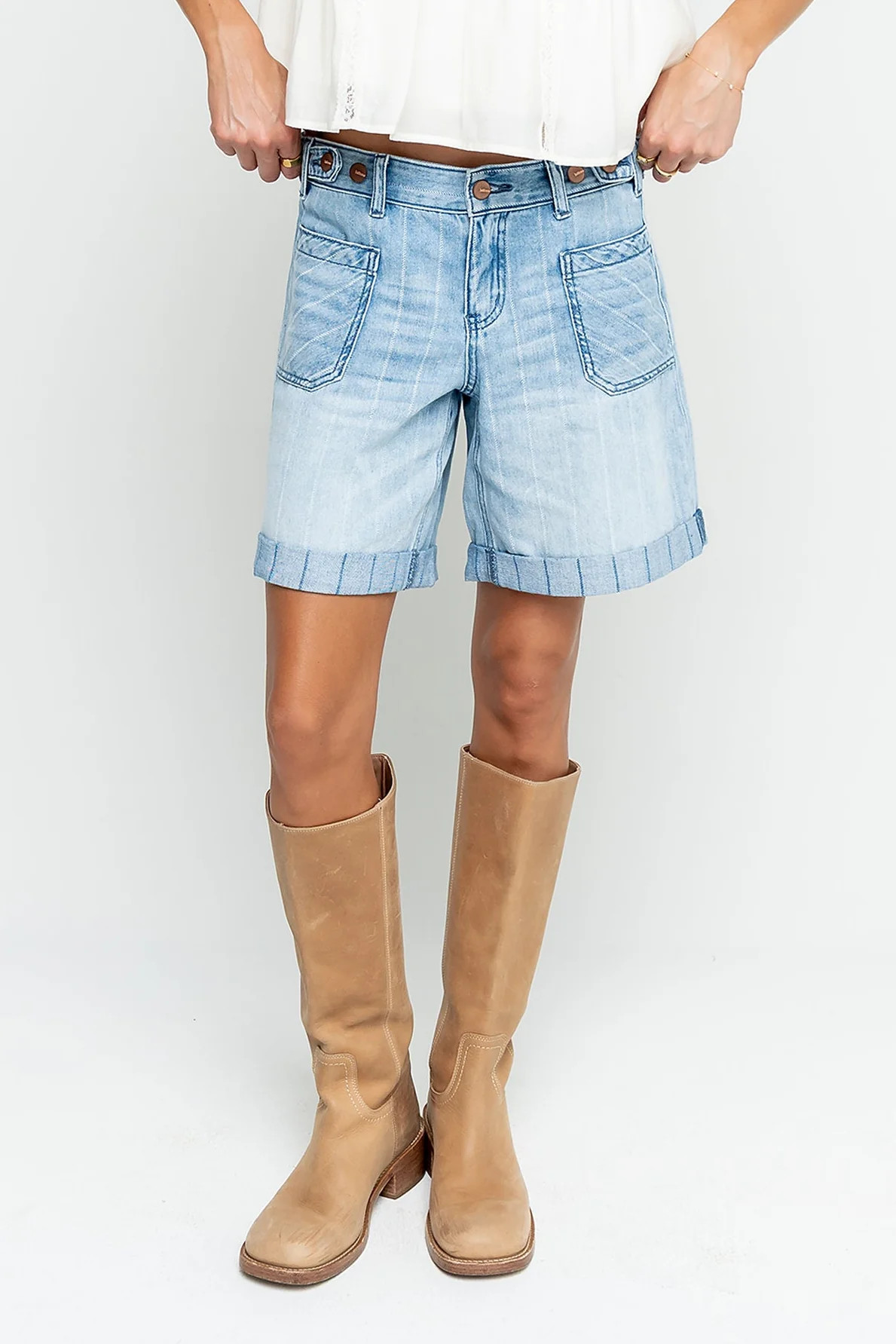 Farah Striped Denim Shorts | Böhme US