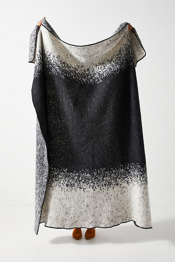 Emilie Ombre Throw Blanket By Anthropologie in Black | Anthropologie (US)
