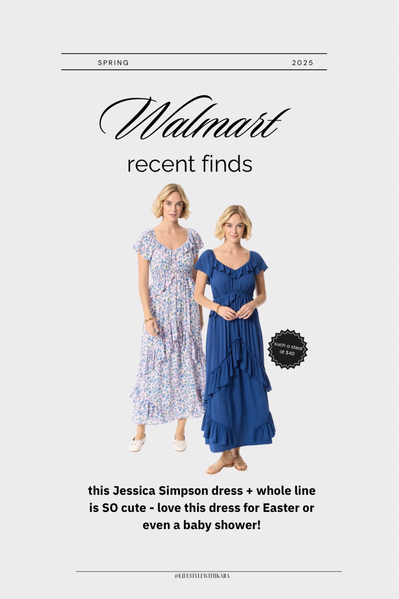 These Jessica Simpson dresses and her whole line now @walmart is SO good! Would be the perfect Easter/baby shower dress. 

#LTKStyleTip #LTKFindsUnder50