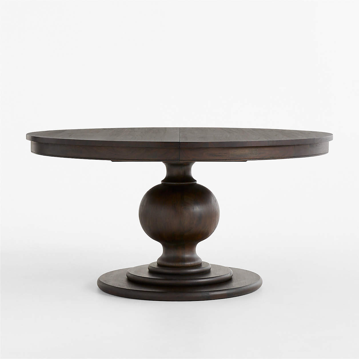 Winnetka 60"-78" Mahogany Extendable Round Pedestal Dining Table | Crate & Barrel | Crate & Barrel