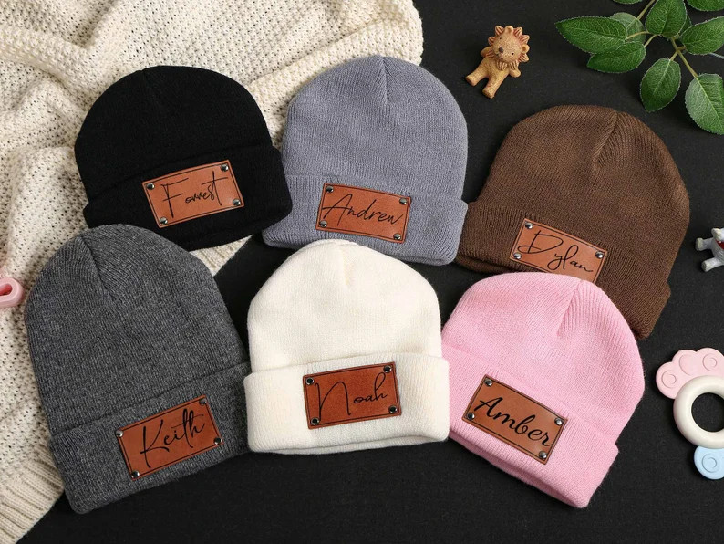 Infant Beanie With Namenewborn Baby Beanieskid Knitted - Etsy | Etsy (US)