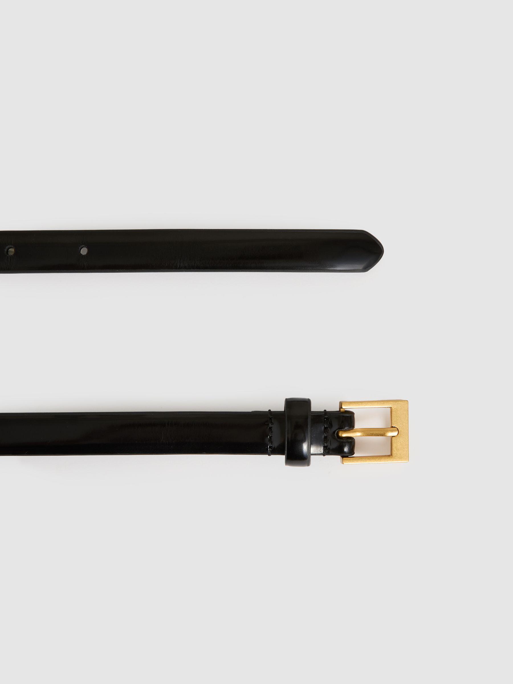 Reiss Thin Leather Belt in Black - REISS | Reiss UK