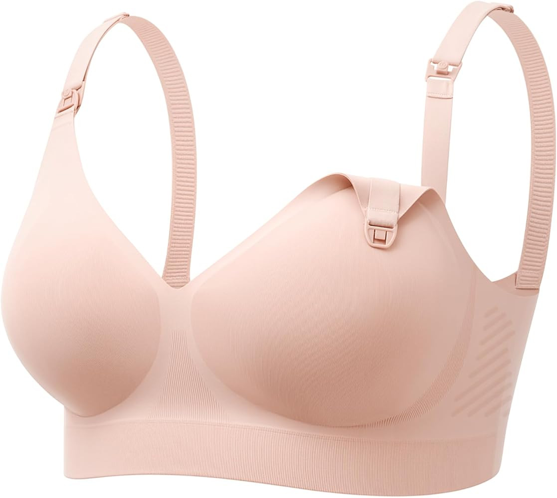 Momcozy CoolFit Nursing Bras for Breastfeeding, Ultra Stretch Seamless Jelly Strip Maternity Bra,... | Amazon (US)