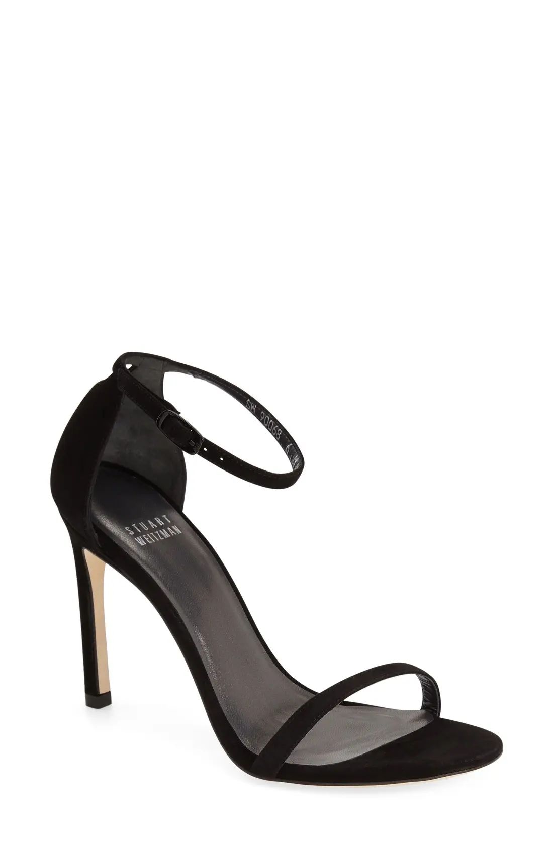 Women's Stuart Weitzman Nudistsong Ankle Strap Sandal, Size 12 M - Black | Nordstrom