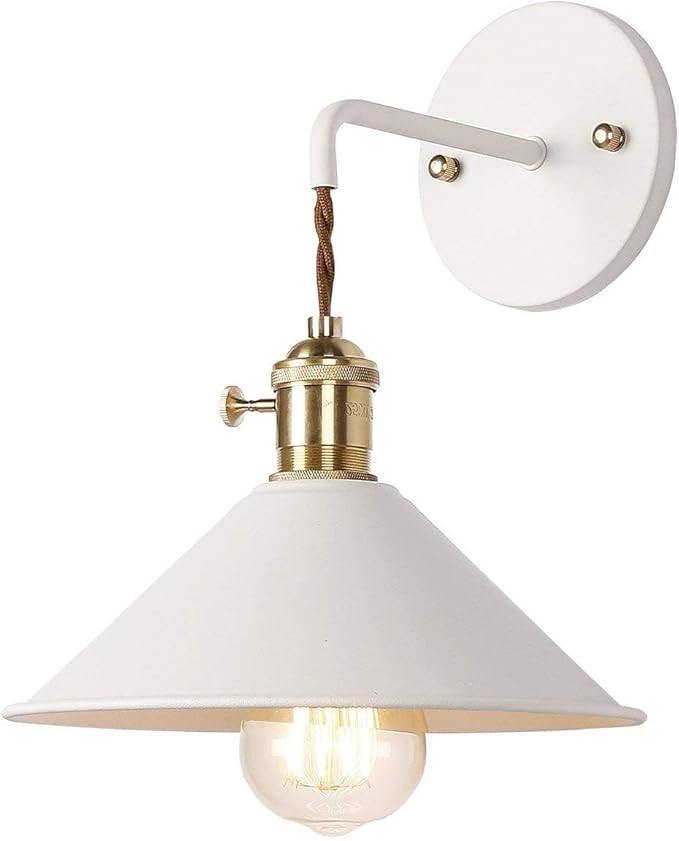 Wall Sconce Lamps Lighting Fixture with on Off Switch,White Macaron Wall lamp E26 Edison Copper l... | Amazon (US)