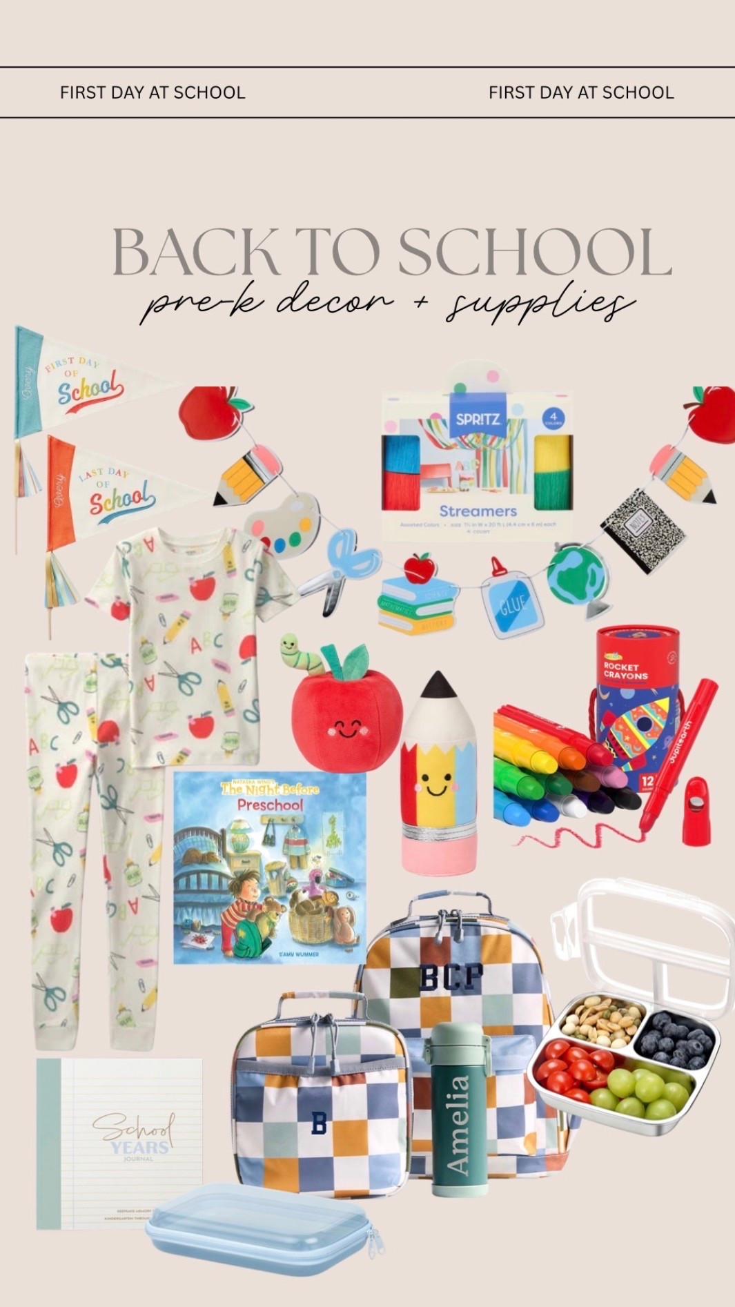 Back to school PRE-K supplies + decor from target & Amazon! 

#targetfinds #targetbacktoschool #firstdayofschool #backtoschool #prek #toddlerpajamas #carters #kidspajamas #toddlerbackpacks #schoolbackpacks #cratekids #toddlermom #boymoms #affordablefinds #firstdayofschooldecor #schoolsupplies #backtoschoolpajamas #amazonfinds #amazonbacktoschool #stainlesssteellunchbox #stainlesssteel #crayons #firstdayofschooljournal #toddlerbooks #potterybarnkids #hmkids #toddlerboysets

#LTKSaleAlert #LTKKids #LTKmomlife