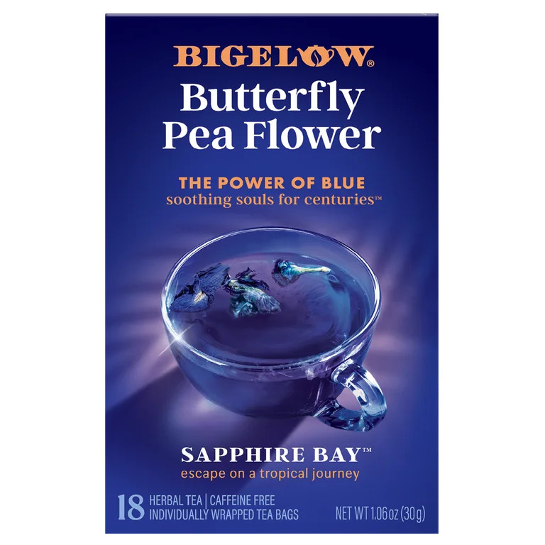 Bigelow Butterfly Pea Flower Sapphire Bay, Herbal Tea, Tea Bags, 18 Count | Walmart (US)