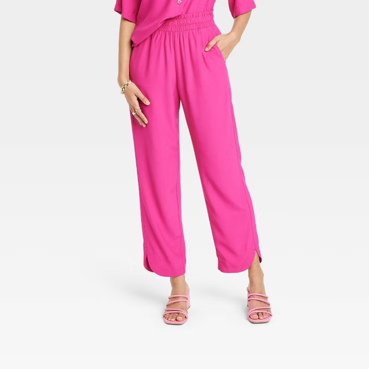 Women's High-Rise Tapered Ankle Crepe Pants - A New Day™ | Target