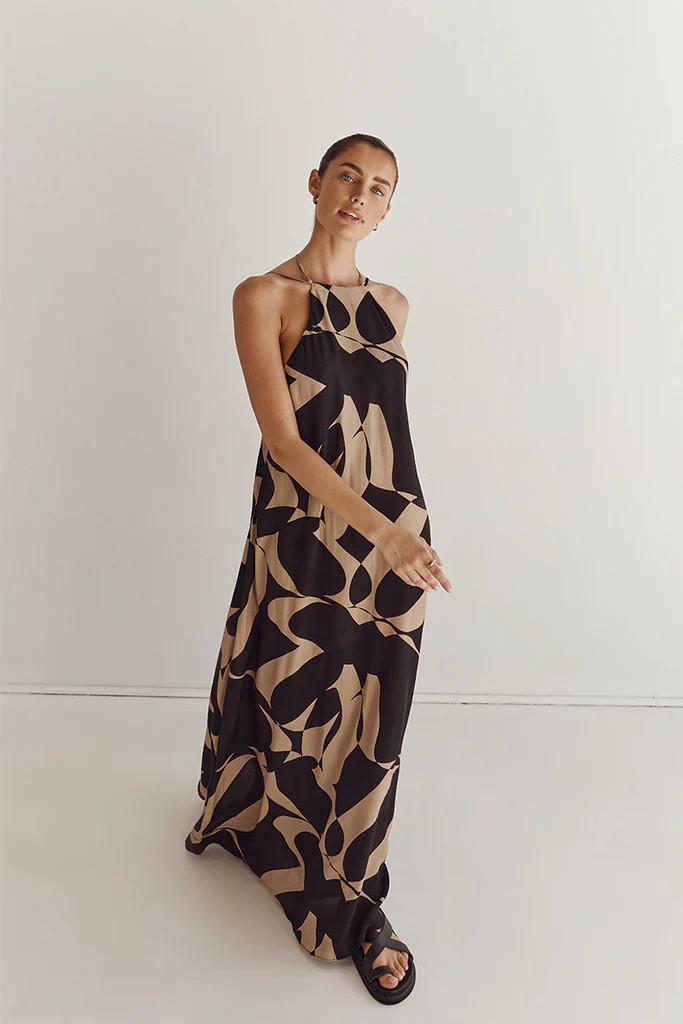 MAPLE CAMEL SLIP MAXI DRESS | DISSH