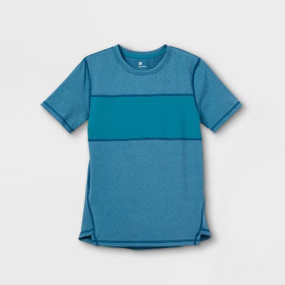 Boys' Short Sleeve Chest Striped T-Shirt - All in Motion™ | Target
