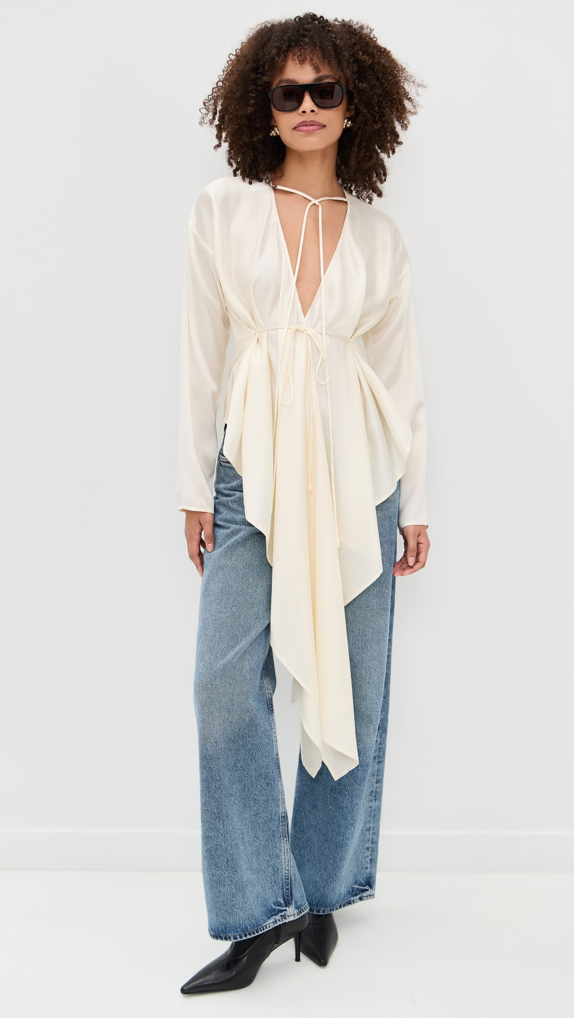 Long Sleeve Scarf Drape Top | Shopbop