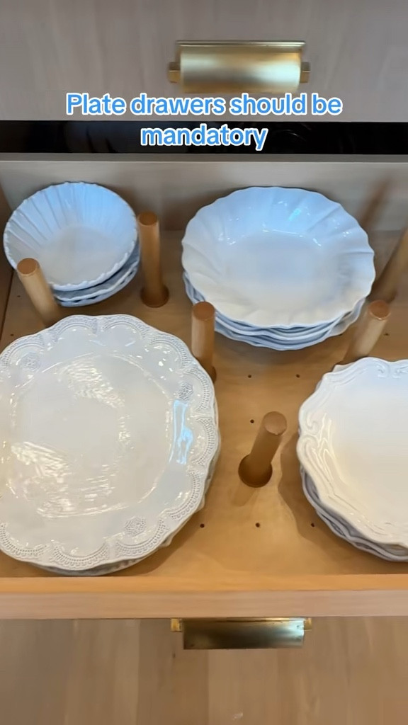 One of the kitchen decisions I would never skip again is a dedicated plate drawer. It makes unloading the dishwasher so much easier, and everything is right where you need it when setting the table.

I also love being able to actually see the dishes instead of stacking them away in upper cabinets.

These are my Vietri dishes, which I’ve collected and mixed over time. They’re beautifully made and feel timeless on the table.

#KitchenDesign
#PlateDrawer
#KitchenOrganization
#Vietri
#VietriDinnerware
#KitchenInspo
#LuxuryKitchen
#KitchenDetails
#HomeOrganization
#KitchenStorage
#InteriorDesign
#KitchenGoals
#HomeDecor
#Tableware
#TimelessKitchen


#LTKHome #LTKfoodie #LTKWedding