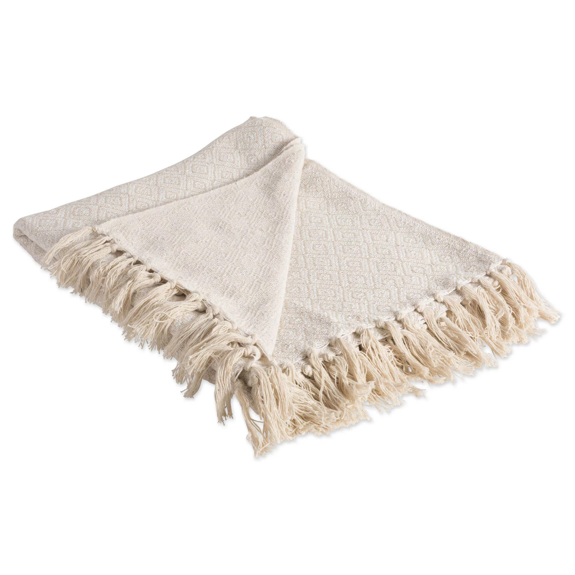 DII Farmhouse Rustic Beige Diamond Cotton Throw, 60" x 50" - Walmart.com | Walmart (US)