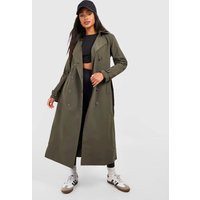 boohoo Women's Belted Trench Coat in Khaki | Size: 16 | Boohoo.com (UK & IE)
