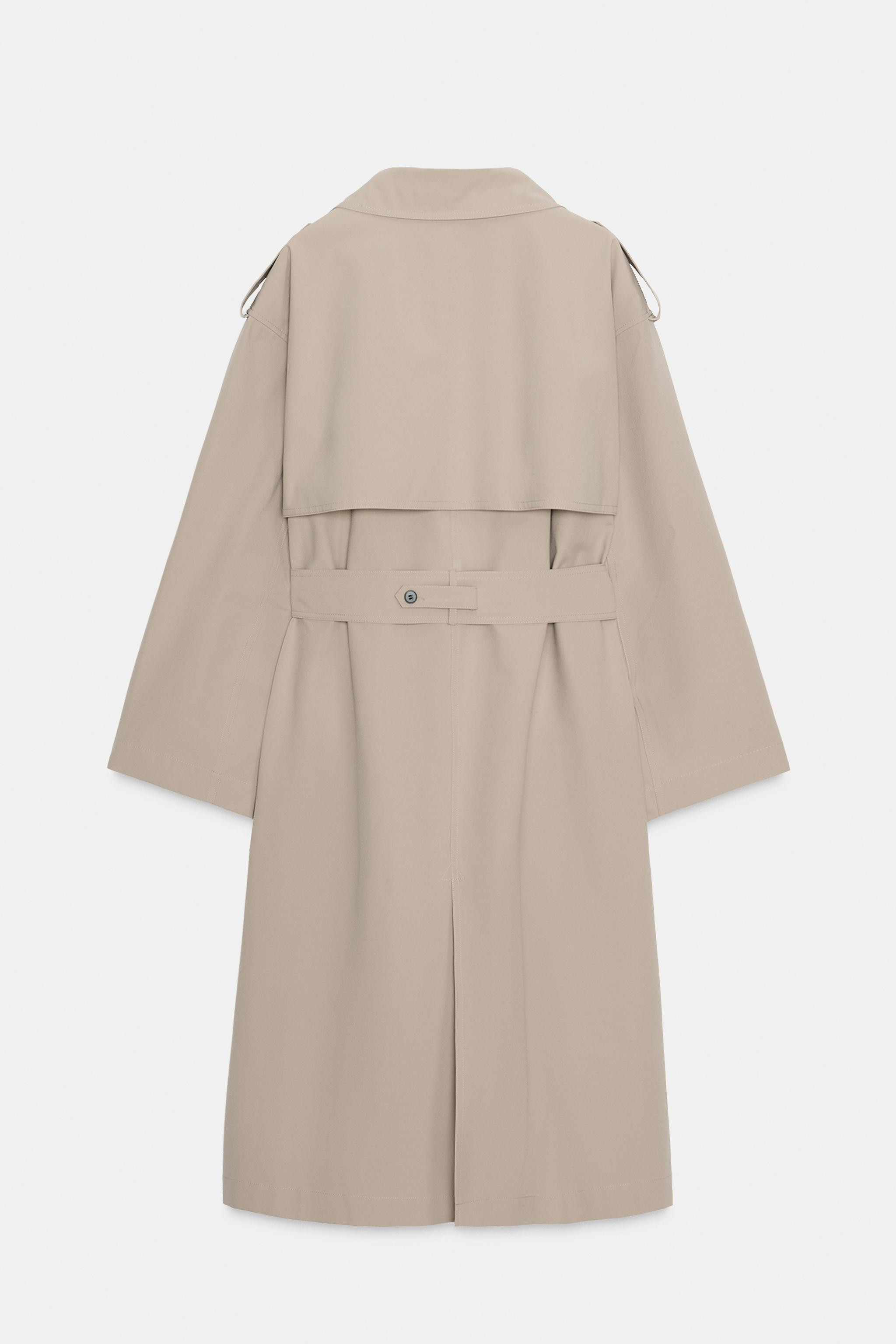 WINDPROOF WATER REPELLENT LONG TRENCH COAT WITH BELT | Zara AU