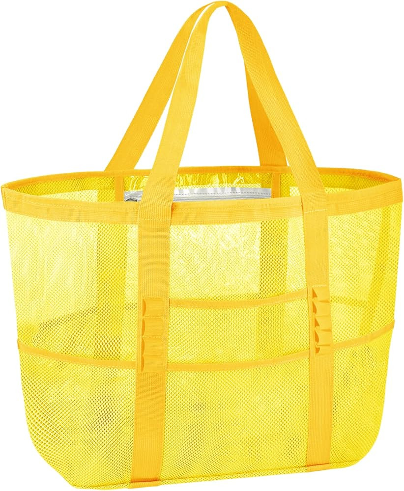 BALEINE Large Beach Bag Pool Bags, Mesh Beach Tote for Toys, Towel, flip flops | Amazon (US)