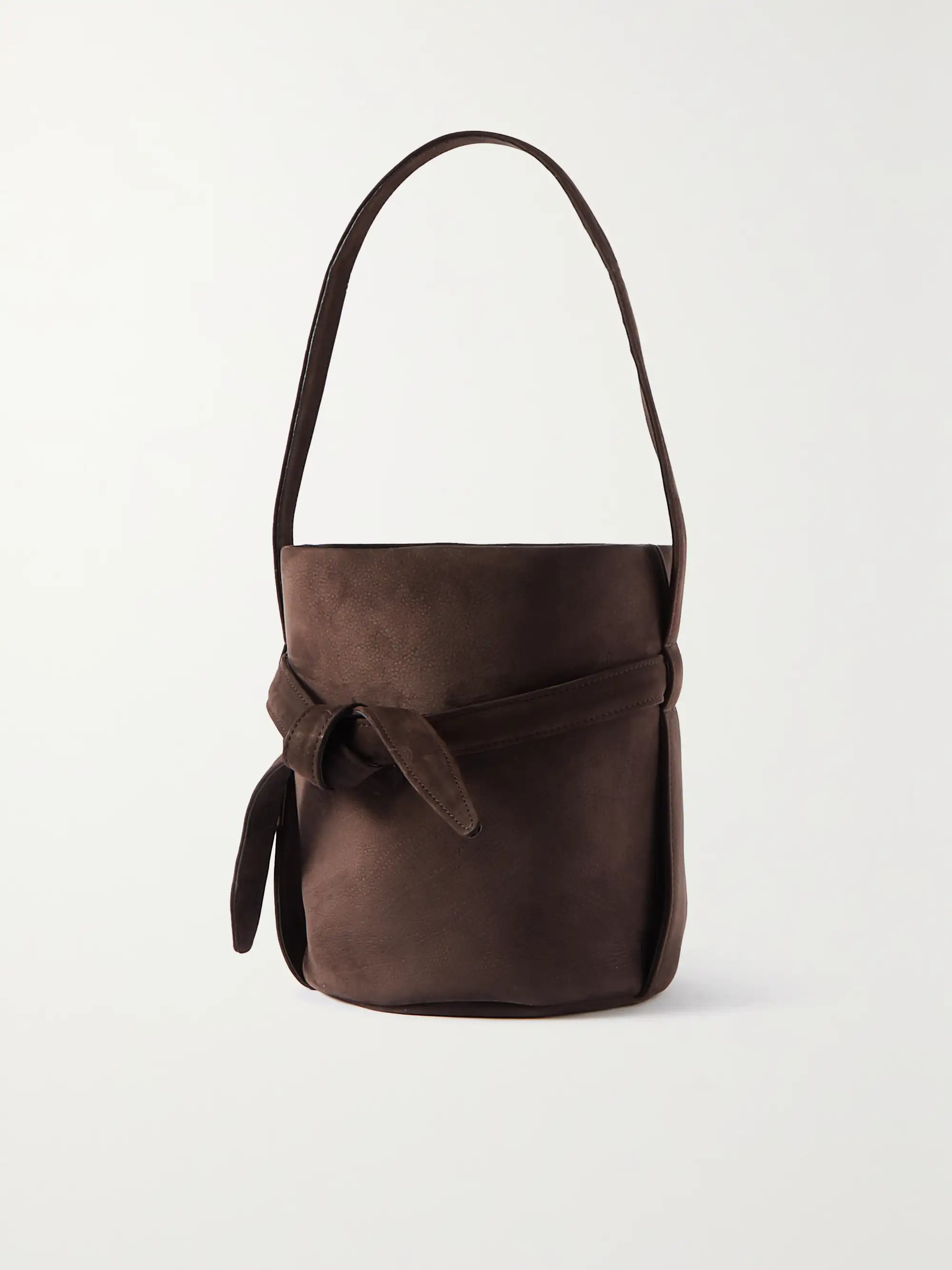 Brown Mini Leo nubuck bucket bag | THE ROW | NET-A-PORTER | NET-A-PORTER (US)