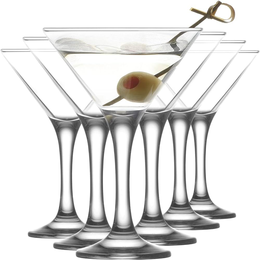 lav Martini Glasses Set of 6 - Martini Cocktail Glass Set 6 Oz - Cosmopolitan Glasses for Elegant... | Amazon (US)