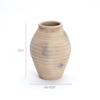 LuxenHome Brown Clay Modern Vase | Lowe's