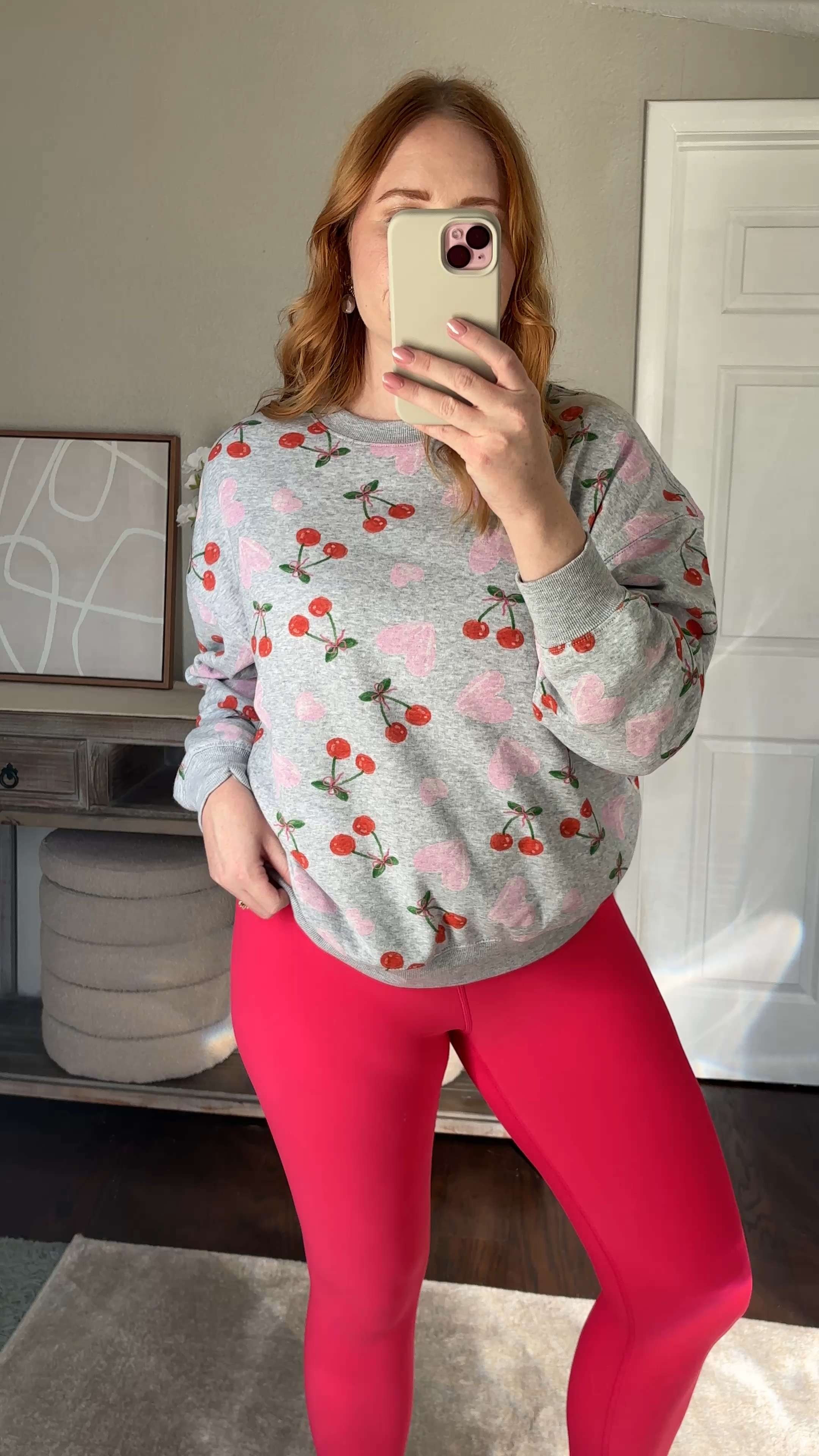 This Target lounge set is giving all the cute, cozy vibes 🍒💗 I’m obsessed with the sweet cherries and hearts print — the perfect mix of playful and comfy for Valentine’s season and beyond. The sweatshirt is soft and relaxed, the matching joggers have the best easy fit, and together they make the ultimate lounge-to-errands outfit. Perfect for slow mornings, coffee runs, school drop-off, or cozy nights at home when you still want to feel put together. If you love affordable Target loungewear, cute matching sets, and fun Valentine-inspired details, this set is such a must-have. #TargetStyle #TargetFinds #LoungewearSet #MatchingSet #ValentinesLoungewear #CherryPrint #HeartPrint #CuteAndComfy #EverydayStyle #MomStyle #AffordableFashion #CozyOutfits #WeekendWear #StyleInspo 

 #LTKgrwm #LTKfitnessgoals #LTKActive