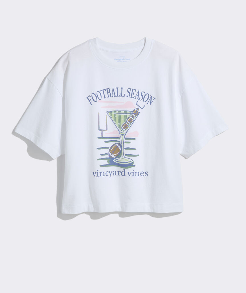 Women's Football Season Martini Boxy Tee | vineyard vines