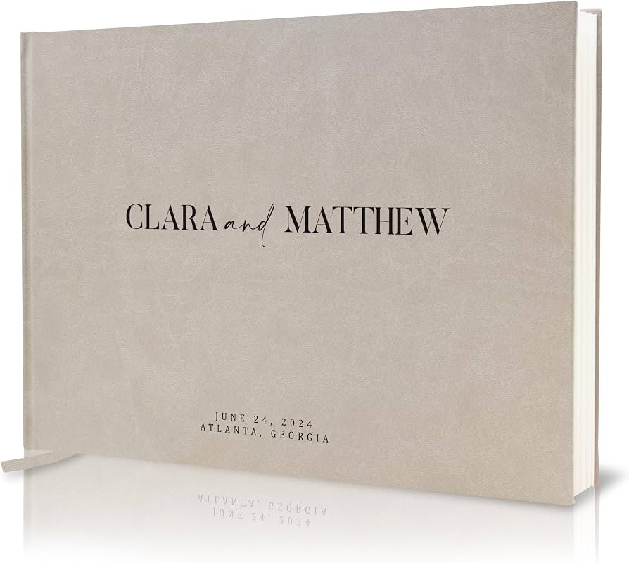 Personalized Guest Book - 11.5" x 8.5" Premium Custom Guest Signing Book with Bookmark and Blank ... | Amazon (US)