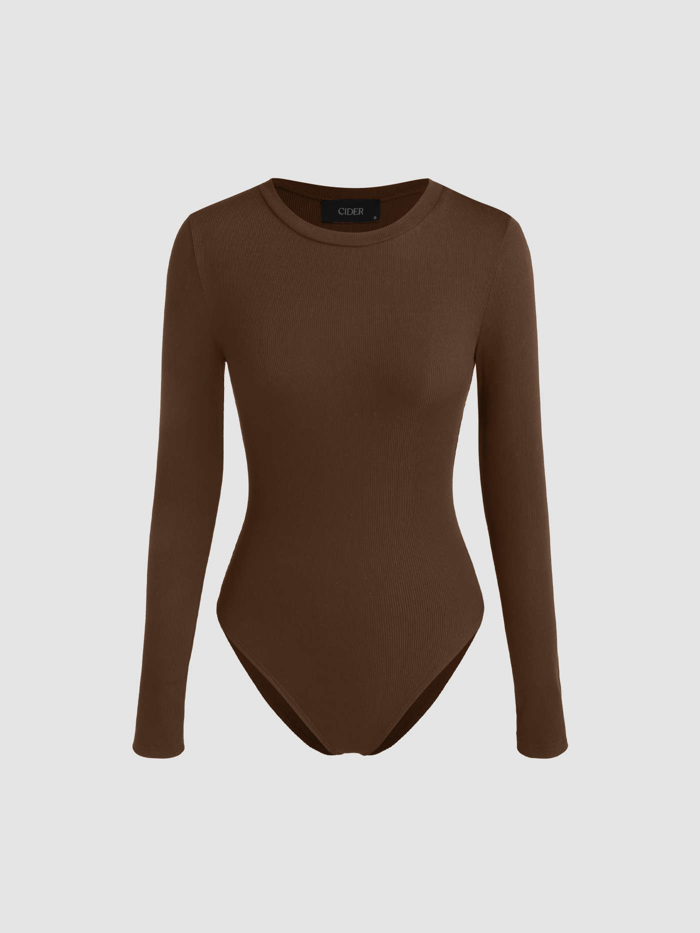 Round Neckline Long Sleeve Bodysuit | Cider